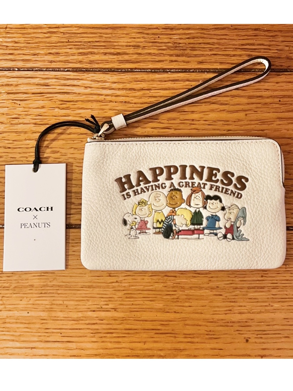 NWT Coach x CBP29 Happiness Is Having A Great Friend Wristlet